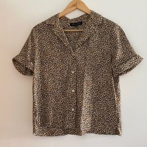 Leopard-print Banana Republic Camp-collar blouse